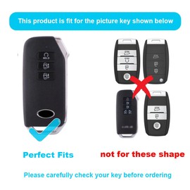 KULCSOK Key Fob Cover fit for KIA EV6 Sportage Plug in Hybrid 2024 2023 2022 TPU Key Cover Case Key Protector Keychain 7 Buttons B Black