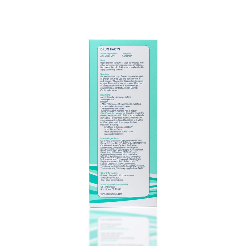 COTZ Sensitive Non-Tinted Zinc Oxide Mineral Sunscreen for Body and