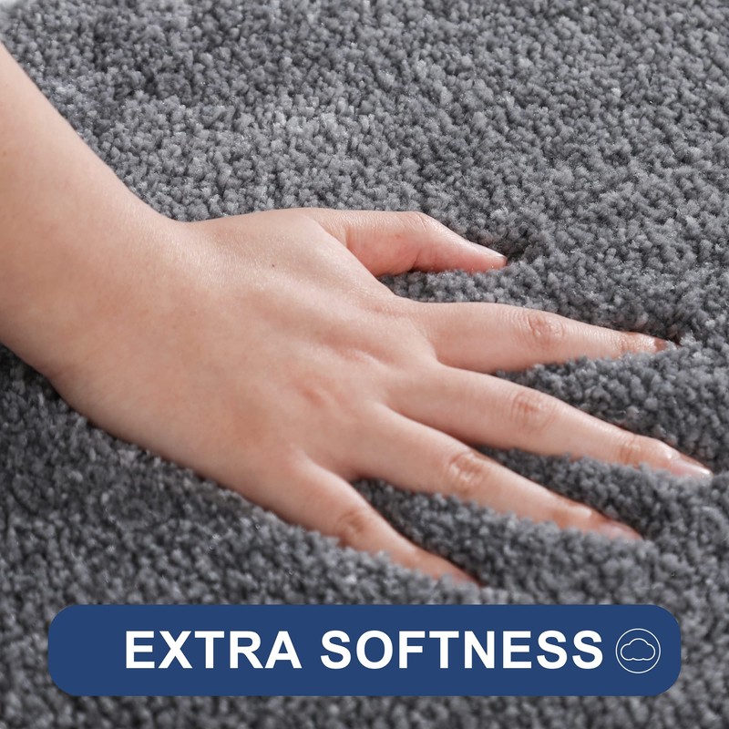 COSY HOMEER Extra Thick Bath Rugs for Bathroom - Anti-Slip