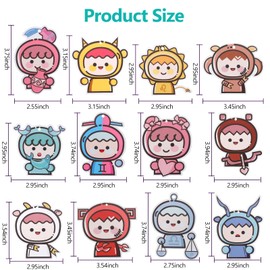 Car Air Fresheners 12Pcs, Cute Cartoon Car Interior Accessories Car Hanging Scents Fresheners Automotive Interior Decor Birthday Christmas Gift for Men Women