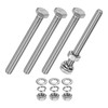 M METERXITY 4-Pack Hex Head Screw Bolt with Nuts Flat