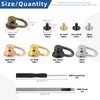 Glarks 92Pcs 5 Colors D Ring Rivets Kit Ball Post