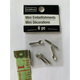 Unbranded NEW MINIATURE KITCHEN SILVERWEAR UTENSILS FORKS SPOONS KNIVES DOLLHOUSE DIORAMA