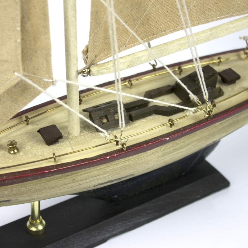 Model Pond Yacht with Distressed Hull, 30 cm