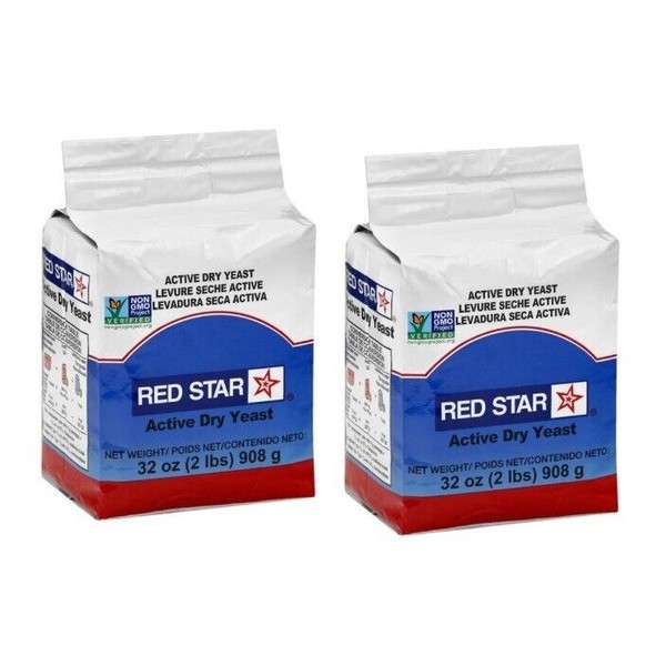 2 Pack Red Star Active Dry Yeast Non GMO 32oz