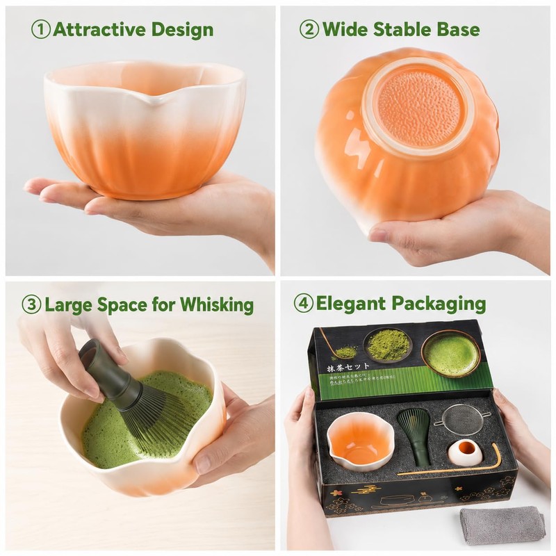 7pcs Matcha Whisk Set, Japanese Matcha Set Includes Green Plastic