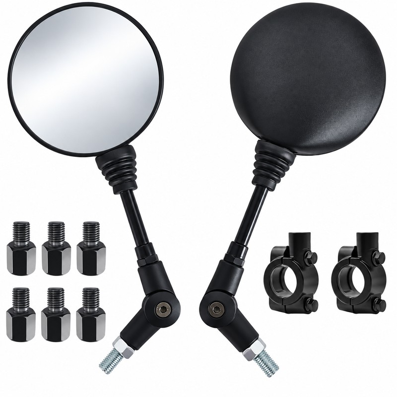 Folding Motorcycle Rearview Mirrors for Bikes & Scooters – Adjustable