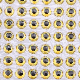 VBESTLIFE 3D Holographic 8 mm Fish Eye Stickers, Artificial Fishing Bait Eye Sticker Set, Artificial Fish Bait Eye (Gold)