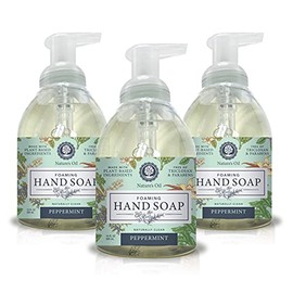 Nature's Oil Foaming Hand Soap, Peppermint, 10 Fluid Ounces (3 Pack)