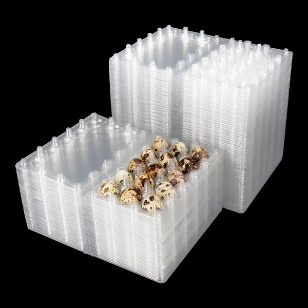 200 Pack Quail Egg Cartons, Clear Plastic Quail Egg Trays,
