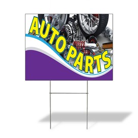Weatherproof Yard Sign Auto Parts Outdoor Advertising Printing A Yellow Lawn Garden 24x18 Inches 2 Sides Print