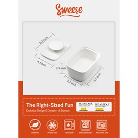 Sweese Extra Large Butter Dish with Lid, 6.2" Porcelain Butter Keeper Container - Perfect for East/West Coast Butter and Kerrygold Butter, Butter Crock with Lid, Gift - White