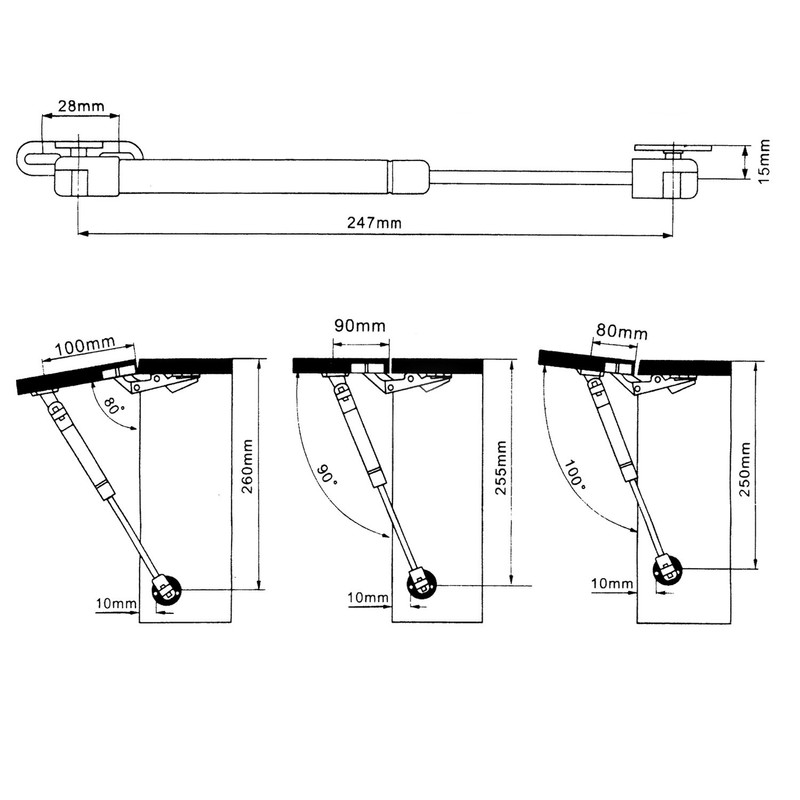 STAHLIA® 1 Pair Gas Lift Flap Fitting Gas Pressure Damper