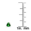 Sterling Silver Created Emerald Trillion-Cut Stud Earrings
