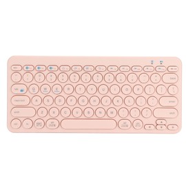 Wireless Keyboard 78 Keys Round Keycaps Slim Compact Retro Quiet Bluetooth Keyboard for Home Office Travelling Pink