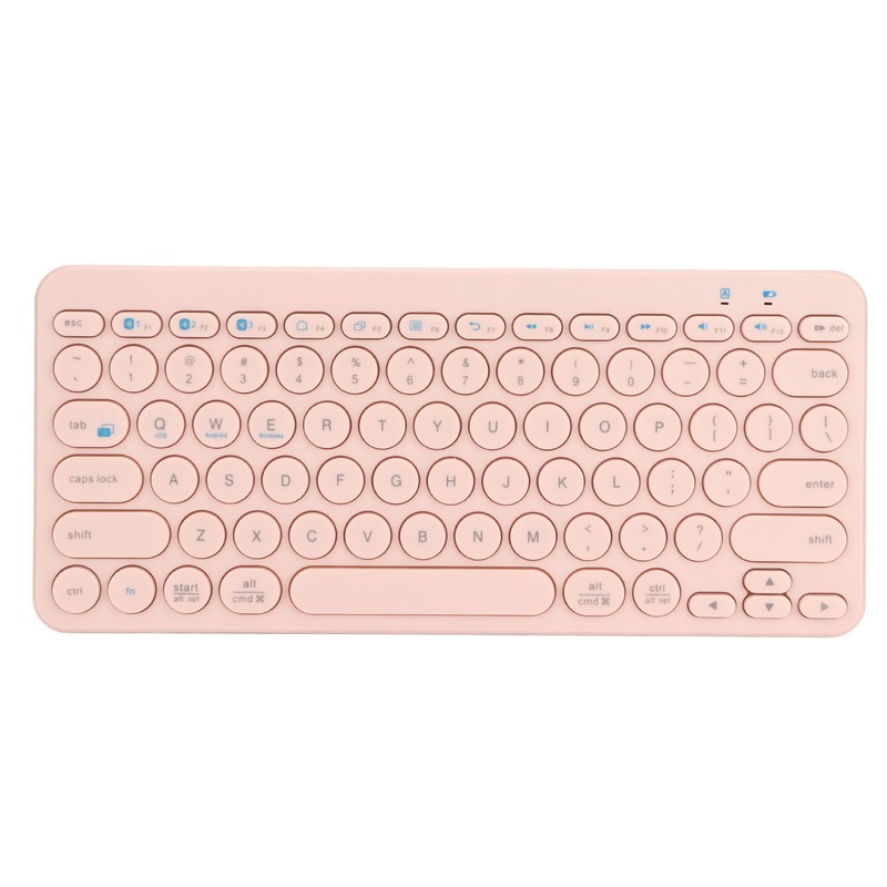 Wireless Keyboard 78 Keys Round Keycaps Slim Compact Retro Quiet
