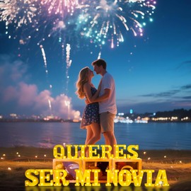 Quieres Ser Mi Novia Light Up Letters Proposing Decorations Set Includes 14 LED Light Letters and 1000 Rose Petals Valentine's Day Ornaments