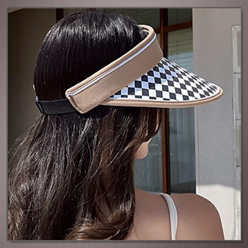 ONE LIMITATION CPA152 Women's Visor, Sun Visor, Hat, Checked, Logo,
