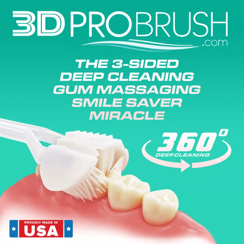3D PRO BRUSH * 3-Sided Toothbrush | 2PK 360 Deep