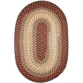 Super Area Rugs Classic Hartford Braided Rug for Indoor/Outdoor Use, Spanish Red,3' X 5' Oval