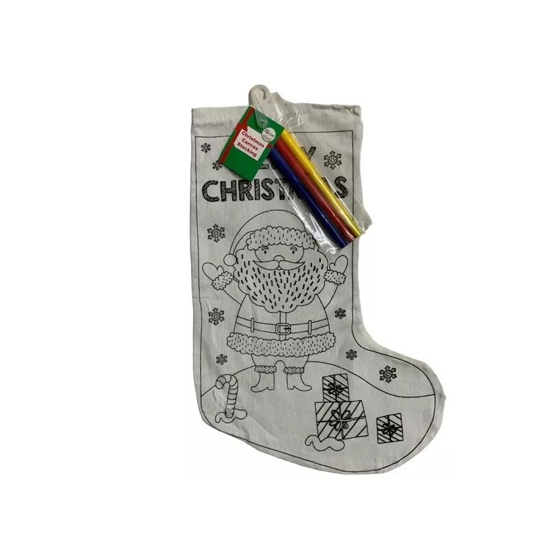 Simply Holiday Christmas Stocking Color Your Own Canvas Fabric Stocking