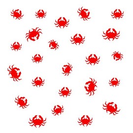VWAQ Nautical Stickers Pack, Crab Wall Decor - Peel and Stick Decal, 24 Pack (Red)
