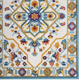 Contemporary Modern Living Room Lounge Area Rug Runner Floor Carpet, Fabric, Multi Colorful