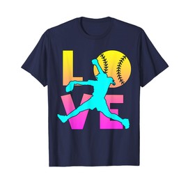 Girl I Love Softball-Shirt Kids Teen Mom Women Pitcher Gift T-Shirt