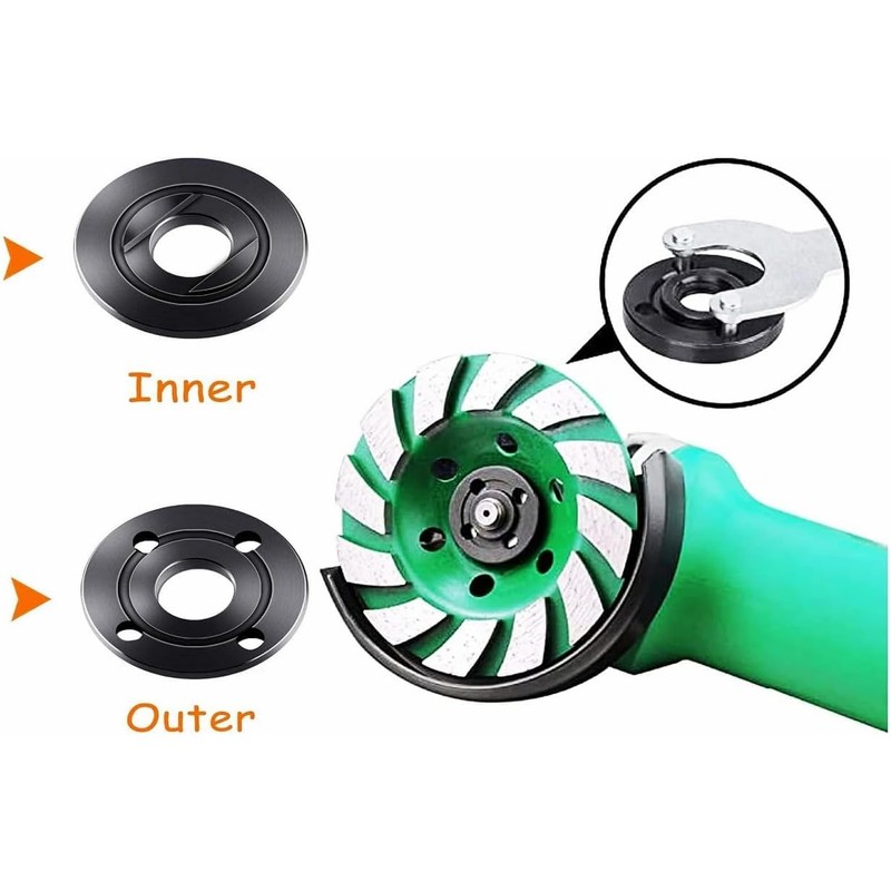 Angle Grinder Nuts，2 Angle Grinder Flange Nuts with 1 Angle