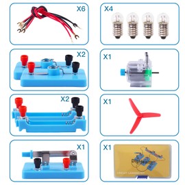 DigHealth Electric Circuit Kit, Educational Montessori Toys, Science Experiment Kit with Motor and Bulb for Kids, DIY STEM Electrical Engineering Project for Basic Physics Learning Starter