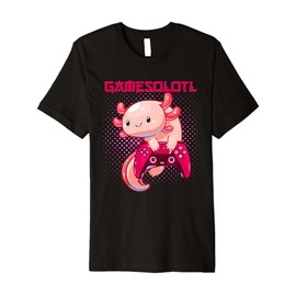 Funny Gamesolotl Axolotl Anime Gifts Boys 10-12 Gamer Gaming Premium T-Shirt