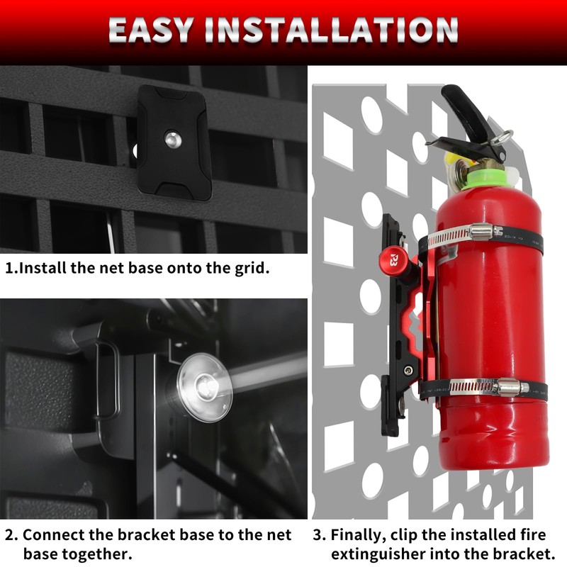 PLUSBEAM Fire Extinguisher Mount, CNC Aluminum Quick Release Molle Panel