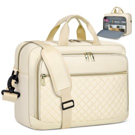 Laptop Bag 17.3 Inch Large Laptop Briefcase for Women Men Padded Travel Laptop Case Shoulder Bag Waterproof Computer Messenger Bag for Travel Business Office, Purplish Grey