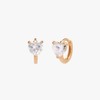 Gold&Deer 14K Goldfield Cubic Heart Round One-Touch Earrings Rose Gold