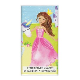 Unique Party 58373 Fairy Princess Rectangular Plastic Table Cover | 1 Pc, Print, Multicolor, 7.5 x 4.5 ft