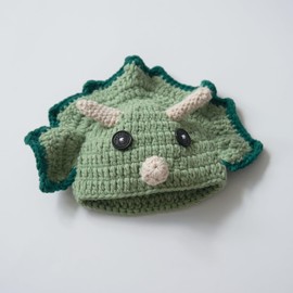 Vemonllas Newborn Photography Props Dinosaur Outfit Photo Prop Dino Helmet Hat Diaper Cover Baby Photoshoot Crochet Costume (Dusty Green)