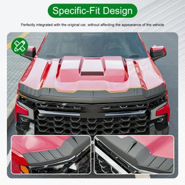 CZmenghe Hood Protector Compatible with 2019-2025 Chevy Silverado 1500 Hood Deflector TPE Shield Replacement for 2019-2025 Chevy Silverado Accessories