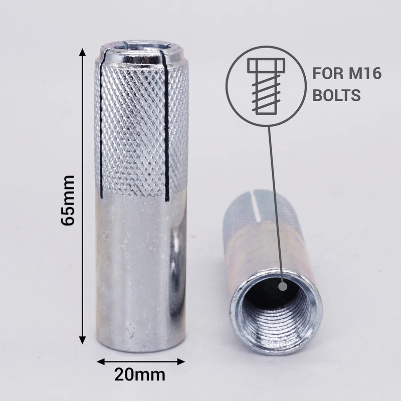 SKIR'CO (8 pieces) knurled anchor M16 x 65 mm, expansion