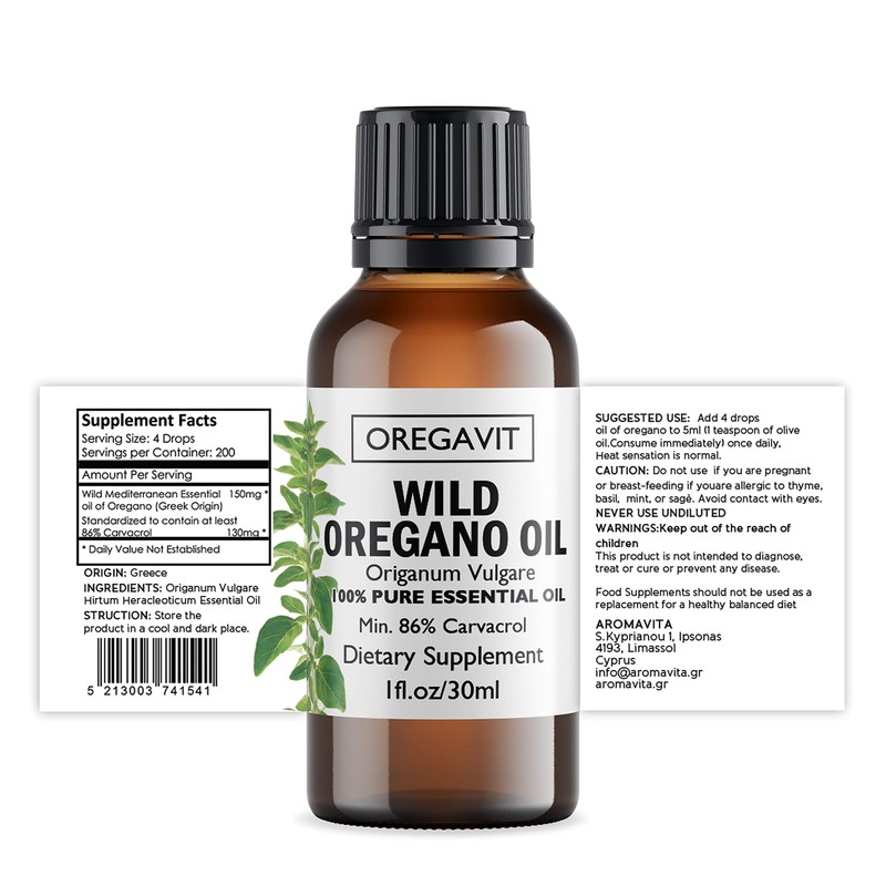 Wild Oregano Oil Organic - 100% Pure Undiluted Organic Wild