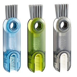 JDYYICZ 3 PCS 3 in 1 Multifunctional Cleaning Brush, Multipurpose Bottle Gap Cleaner Brush, Home Kitchen Cleaning Tools (Blue, Green, Gray)