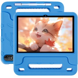 Kids Tablet, Android 14 10 Inch, Tablet for Kids with Case, Learning Tablet Parental Control, Octa-core Tablet 64GB, WiFi, Kid Tablet Youtube, FM, GPS, 10-hr Battery, Support Fast Charging (Blue)