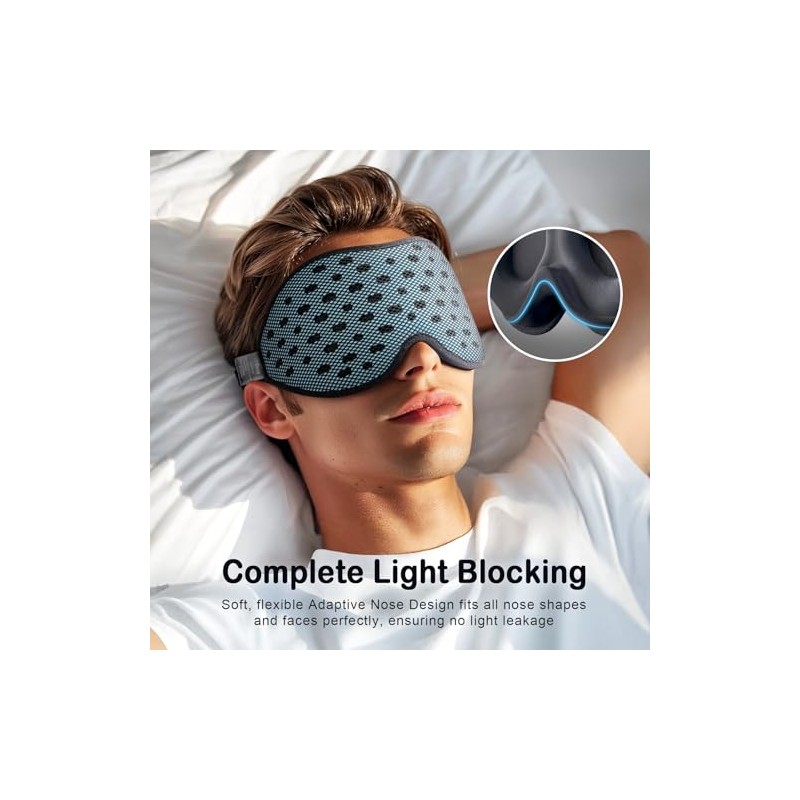 LitBear Breathable Sleep Mask, 3D Eye Mak Sleep for Side