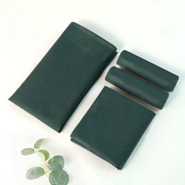 HOULIFE Men's Handkerchiefs - Women's Plain Handkerchiefs Fabric Made of Pure 60S Cotton for Everyday Use Wedding, 40 x 40 cm / 16 x 16 inches, 6/12 Pieces, dark green