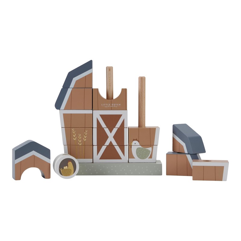 Little Dutch 7144 FSC Wooden Stacking Game Farmhouse Little Farm