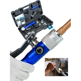 AMZCNC Hydraulic Tube Expander Compact Swaging Tool Kit with Tube Cutter, Deburring Tool and 7 Expander Heads for 3/8 to 1-1/8 Inches Copper Pipes HVAC Expander Tools (3/8“~1-1/8”)
