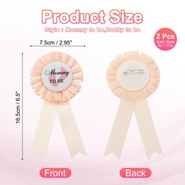 PATIKIL Daddy to Be & Mom to Be Tinplate Badge Pin, 1 Set Gender Reveal Button Pins New Dad Mom Gifts for Party Celebration Decorations, Champagne