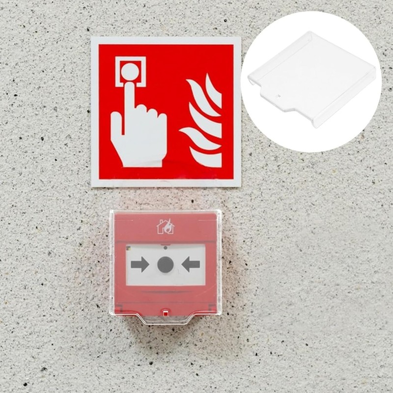 6Pcs Call Point Cover,Hinged Clear Fire Alarm Protective Covers,Compatible with