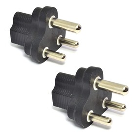 Ceptics South Africa SABS1661 Travel Power Plug Adapter Accepts NEMA 5-15R - ETL Certified - Industrial Grade (IG-10L-2PK)