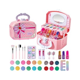 Juego De Maquillaje Lavable Con Almacenamiento Para Niña Malubero Rosa