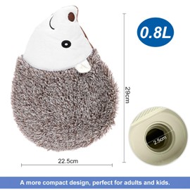 Homealexa Hot Water Bottle with Soft Cover 0.8 Litre Hot Water Bottle Warm Hedgehog Soft Toy Premium Natural Rubber for Children Babies Toddlers Family Safe Durable